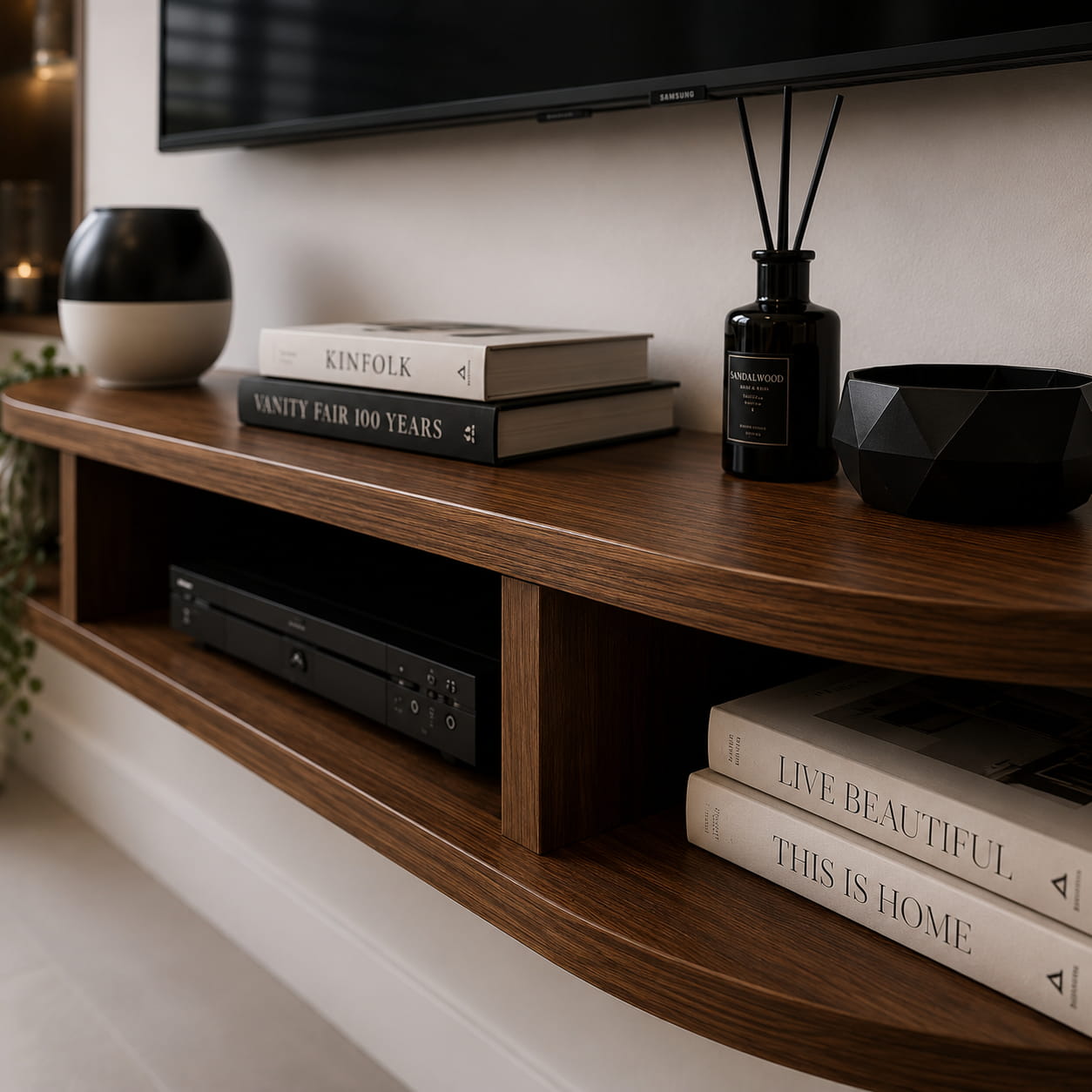 Meuble TV Flottant Luxe – L'Élégance Minimaliste pour Votre Salon