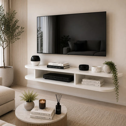 Meuble TV Flottant Luxe – L'Élégance Minimaliste pour Votre Salon