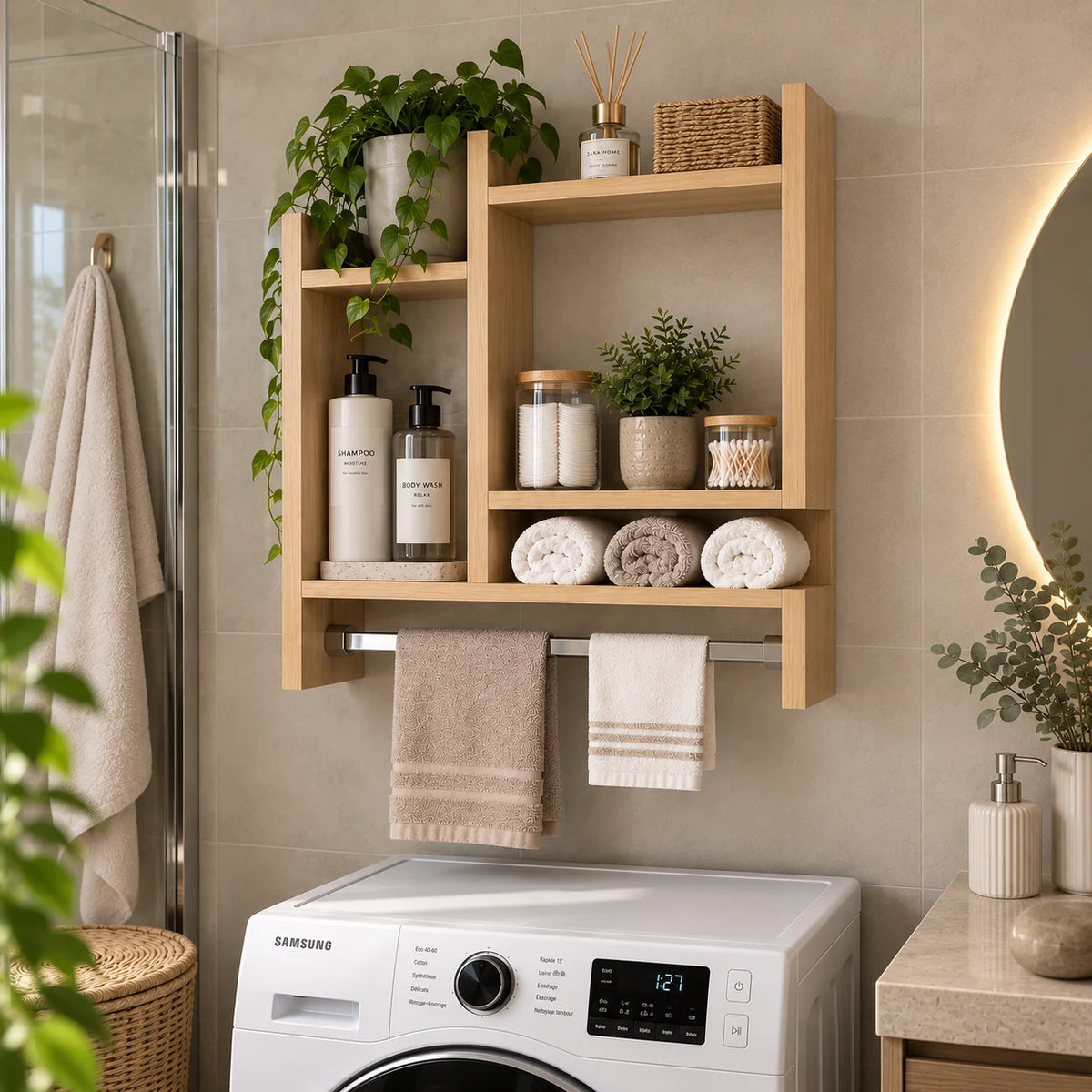 Étagère Murale de Salle de Bain – Élégance & Organisation