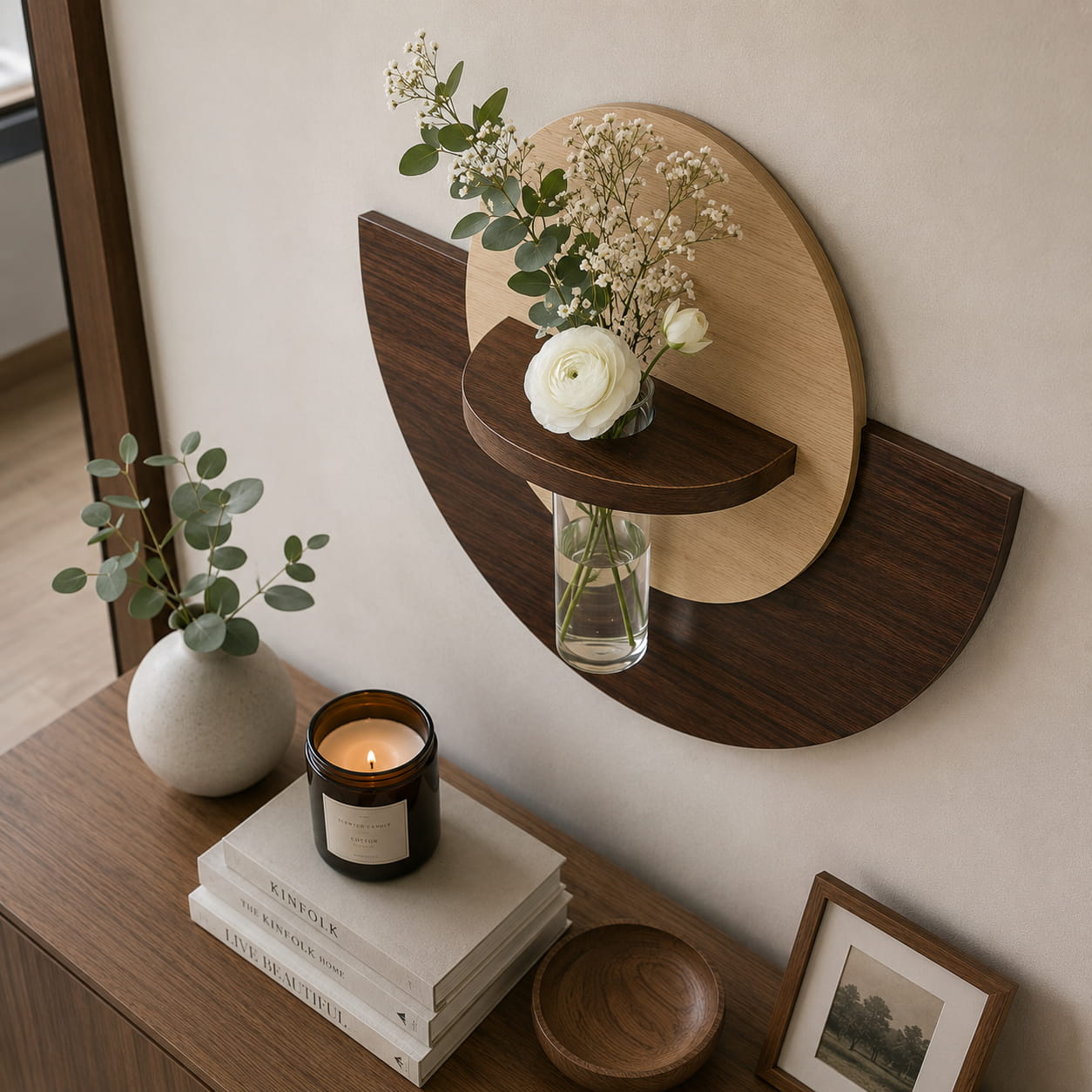Décoration Murale Florale en Bois