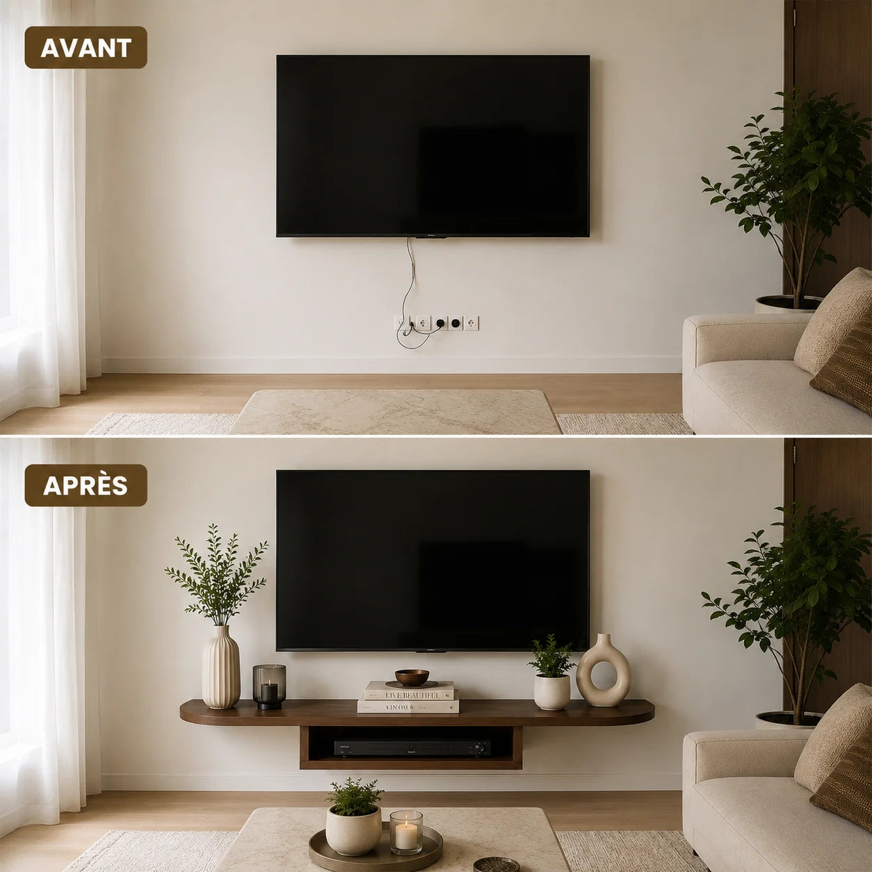 Meuble TV Suspendu Élégance - Le détail qui transforme votre salon
