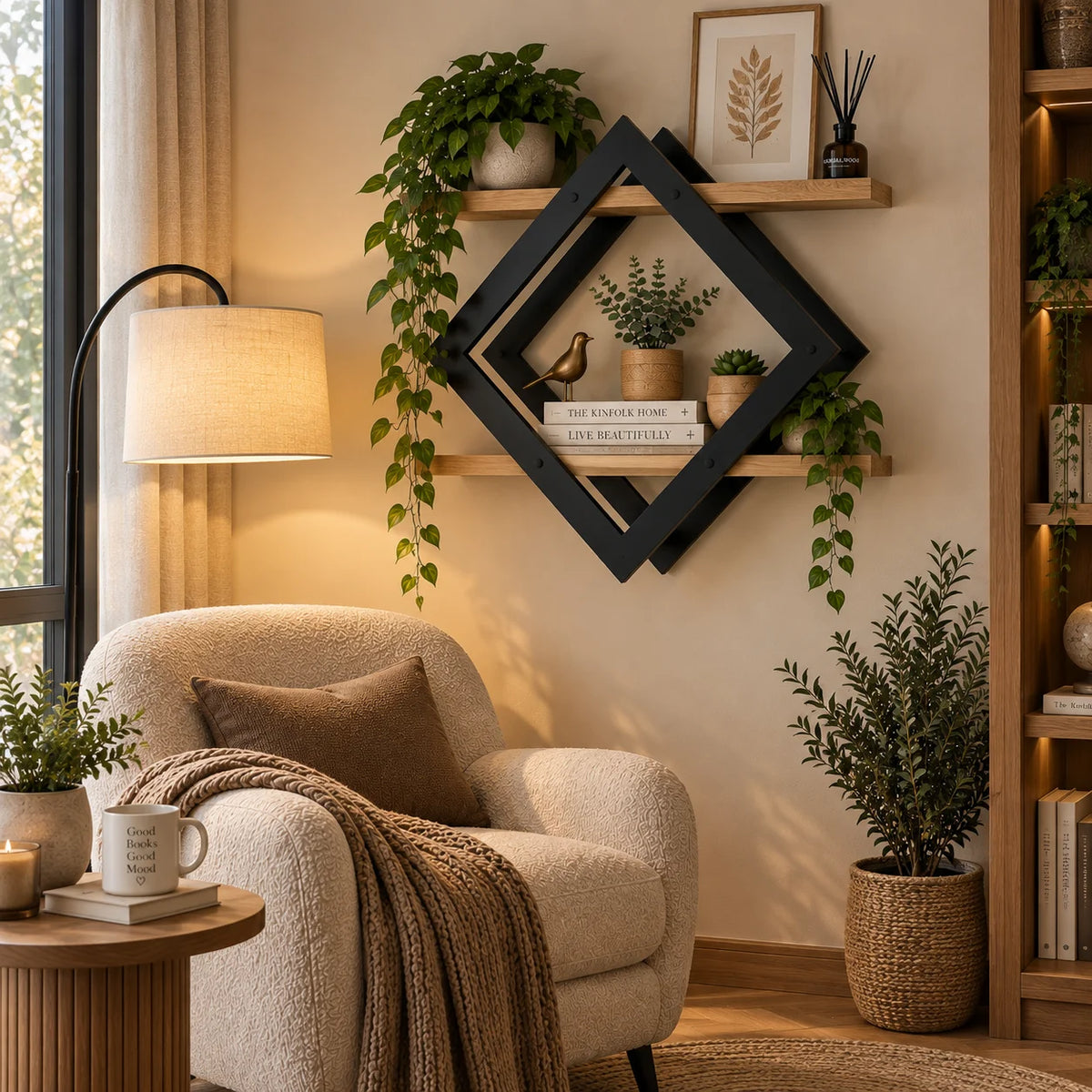 Étagère Murale Design Scandinave - Élégance Moderne en Bois