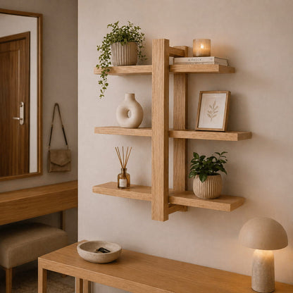 Étagère Murale en Bois – Design Élégant à 3 Niveaux