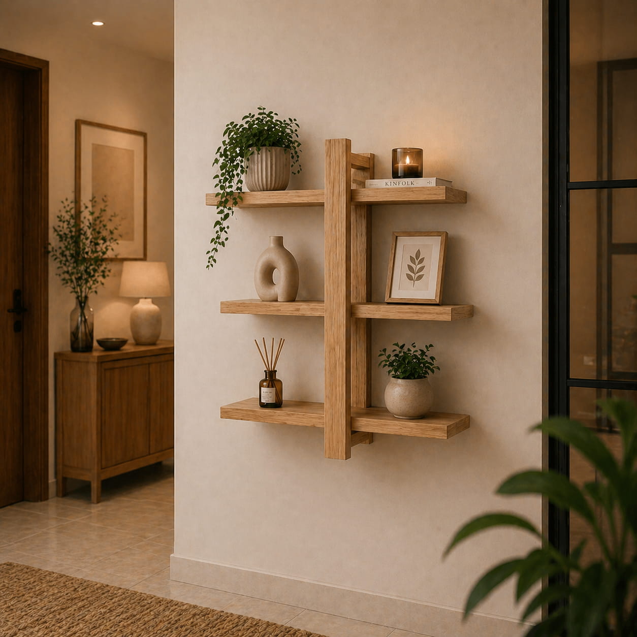 Étagère Murale en Bois – Design Élégant à 3 Niveaux