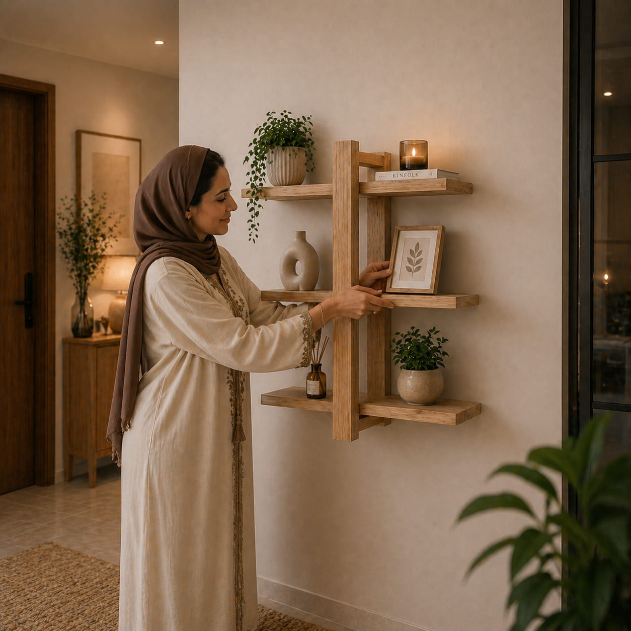 Étagère Murale en Bois – Design Élégant à 3 Niveaux