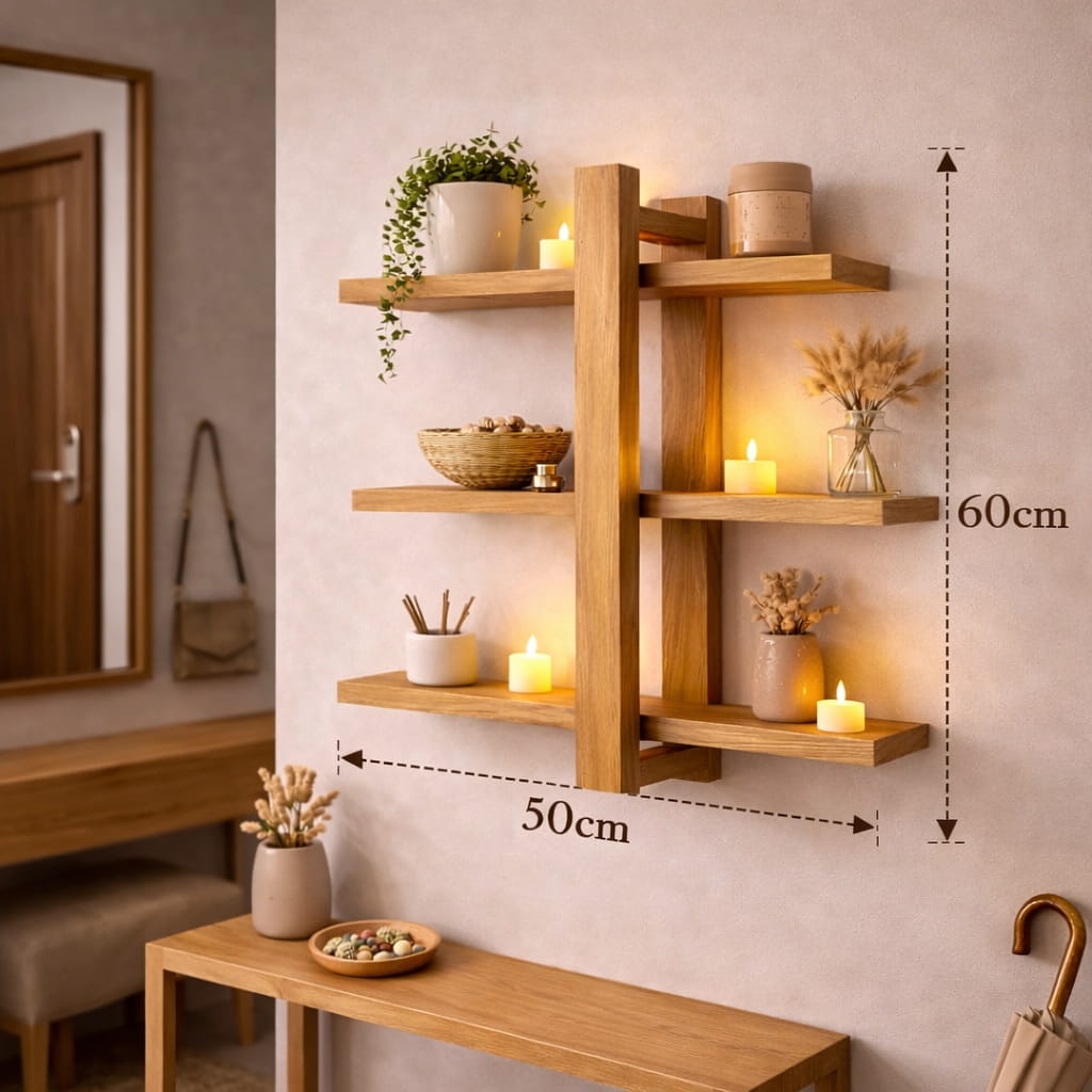 Étagère Murale en Bois – Design Élégant à 3 Niveaux