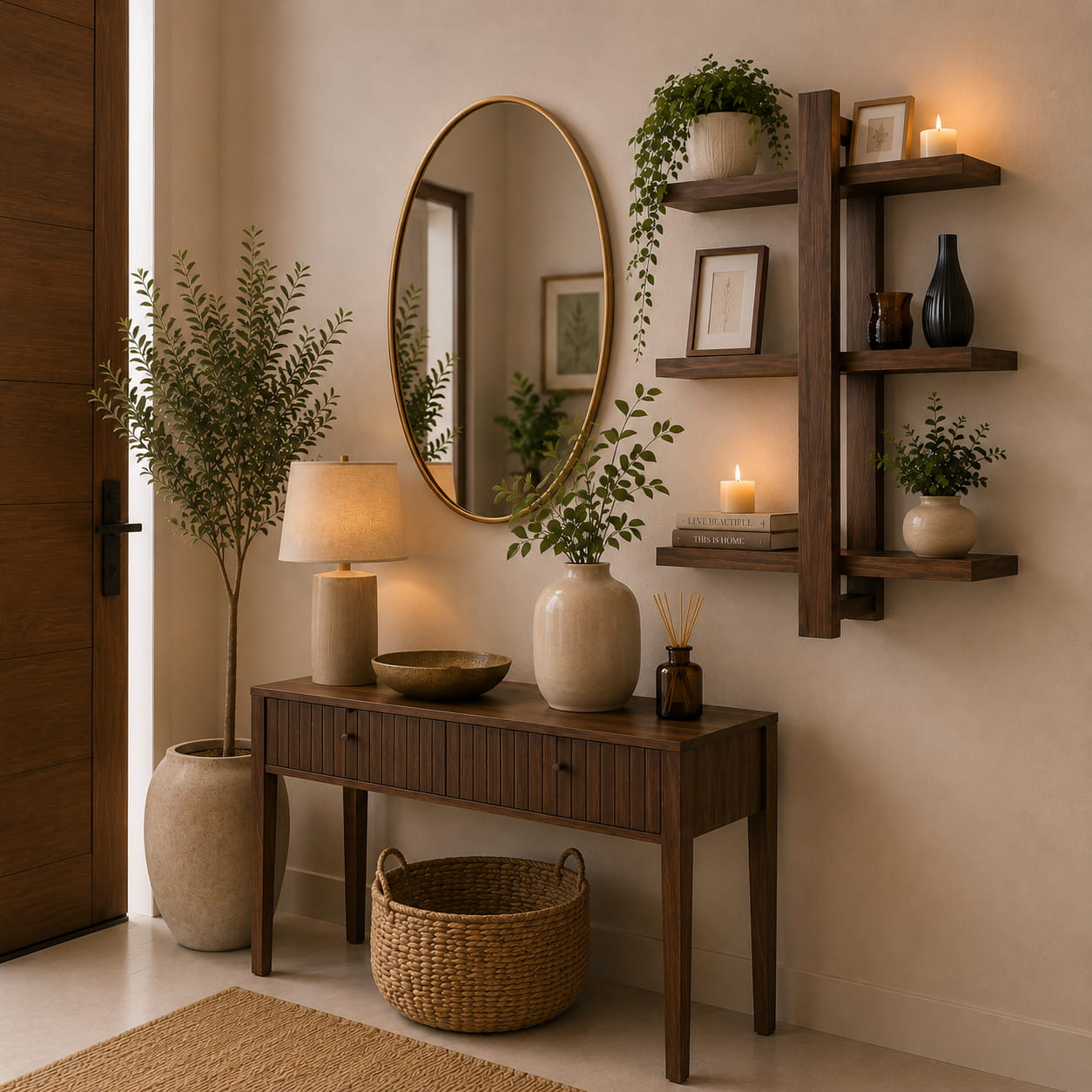 Étagère Murale en Bois – Design Élégant à 3 Niveaux