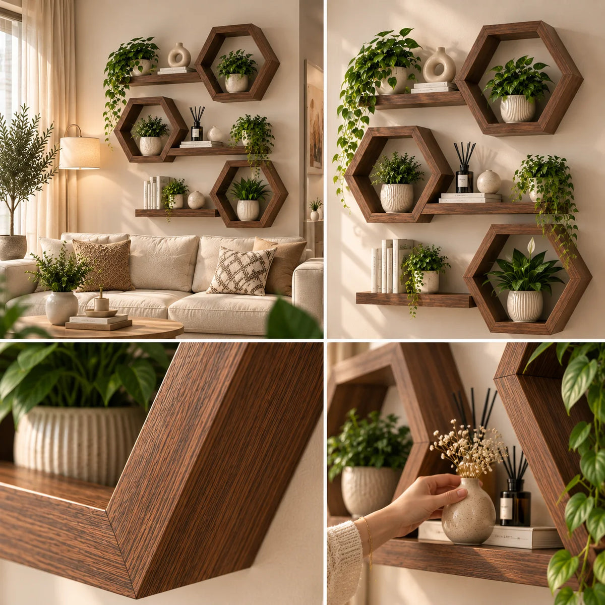 Élégance Murale – Composition Géométrique en Bois