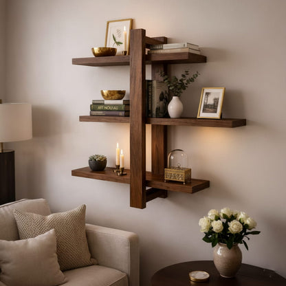 Étagère Murale en Bois – Design Élégant à 3 Niveaux