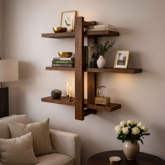 Étagère Murale en Bois – Design Élégant à 3 Niveaux