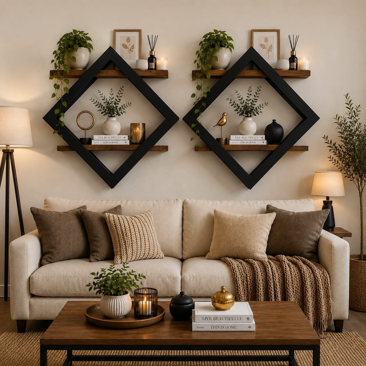 Étagère Murale Design Scandinave - Élégance Moderne en Bois